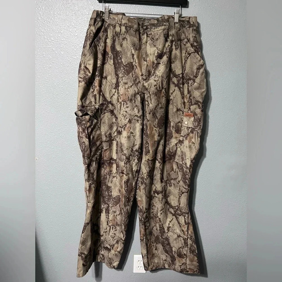 Men's Woolrich XL Hunting Pants Camo Lined Nylon/Polyester Snap Leg & Pockets - Picture 1 of 5
